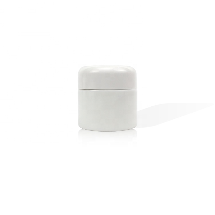50g White Porcelain Glass Face Cream Jar with White Screw Cap Plastic Eye Cream
