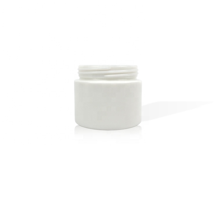 50g White Porcelain Glass Face Cream Jar with White Screw Cap Plastic Eye Cream