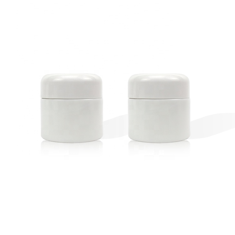 50g White Porcelain Glass Face Cream Jar with White Screw Cap Plastic Eye Cream