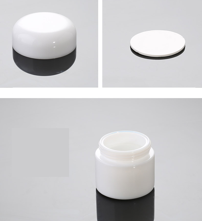 50g White porcelain Empty Cosmetics Glass Cream Jar