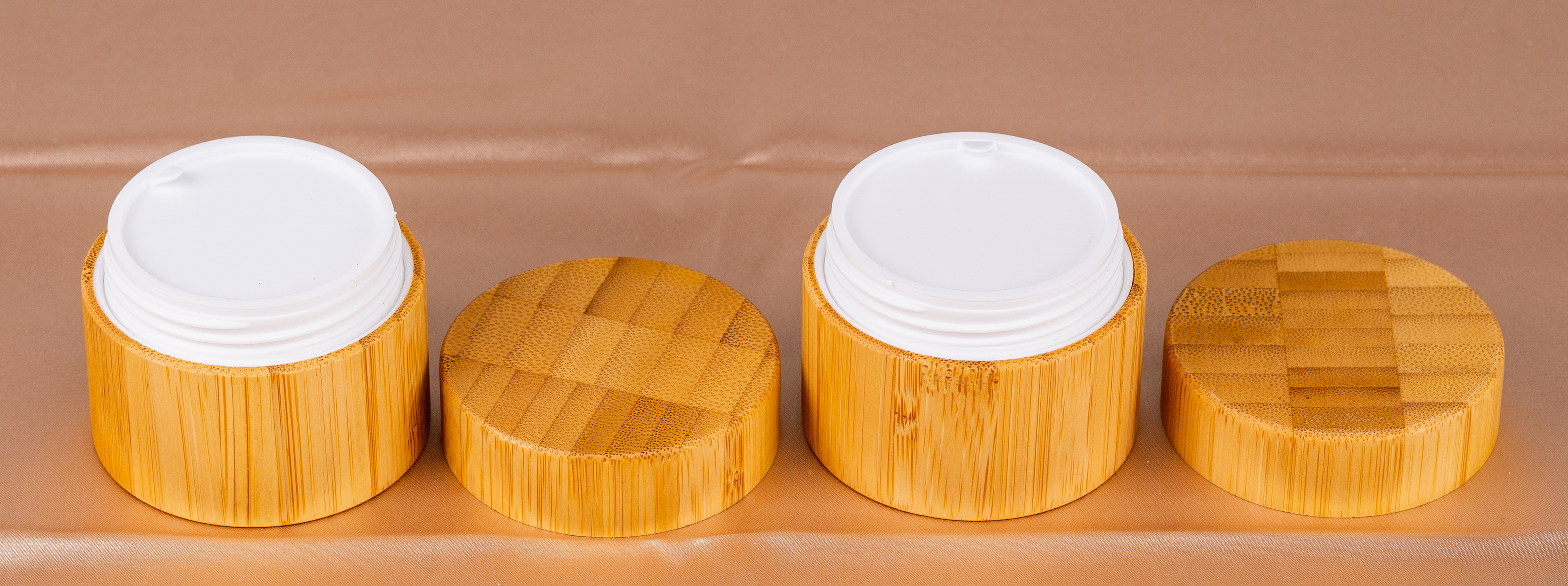 50g Wholesale Cosmetic Packaging Product Fast Delivery Empty Bamboo Makeup Case Plastic Inner Cosmetic Cream Jar