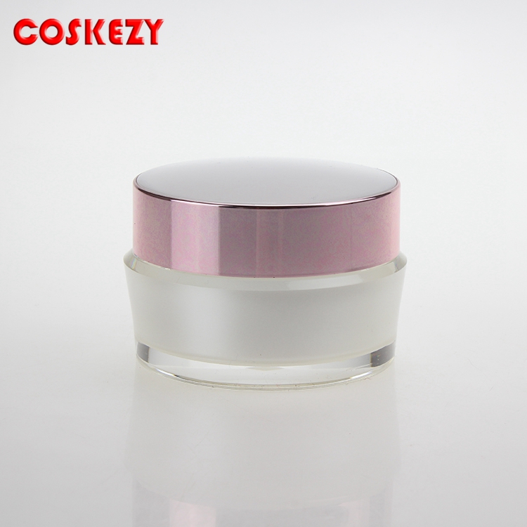50g acrylic skin care cream jar,Pink aluminum cap with cosmetic container cosmetic cream jar