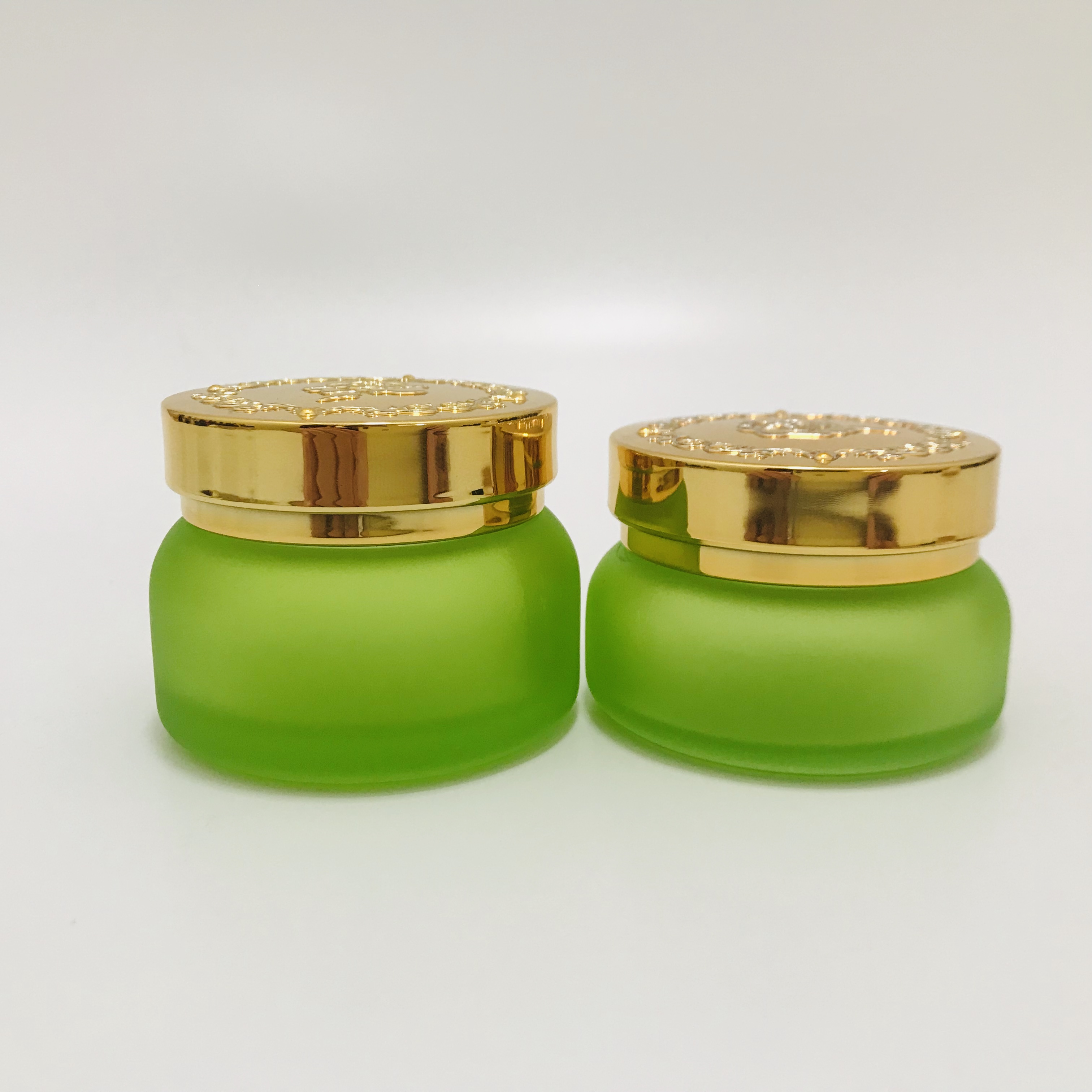 50g beauty care products wide mouth frosted clear green cream glass jars containers