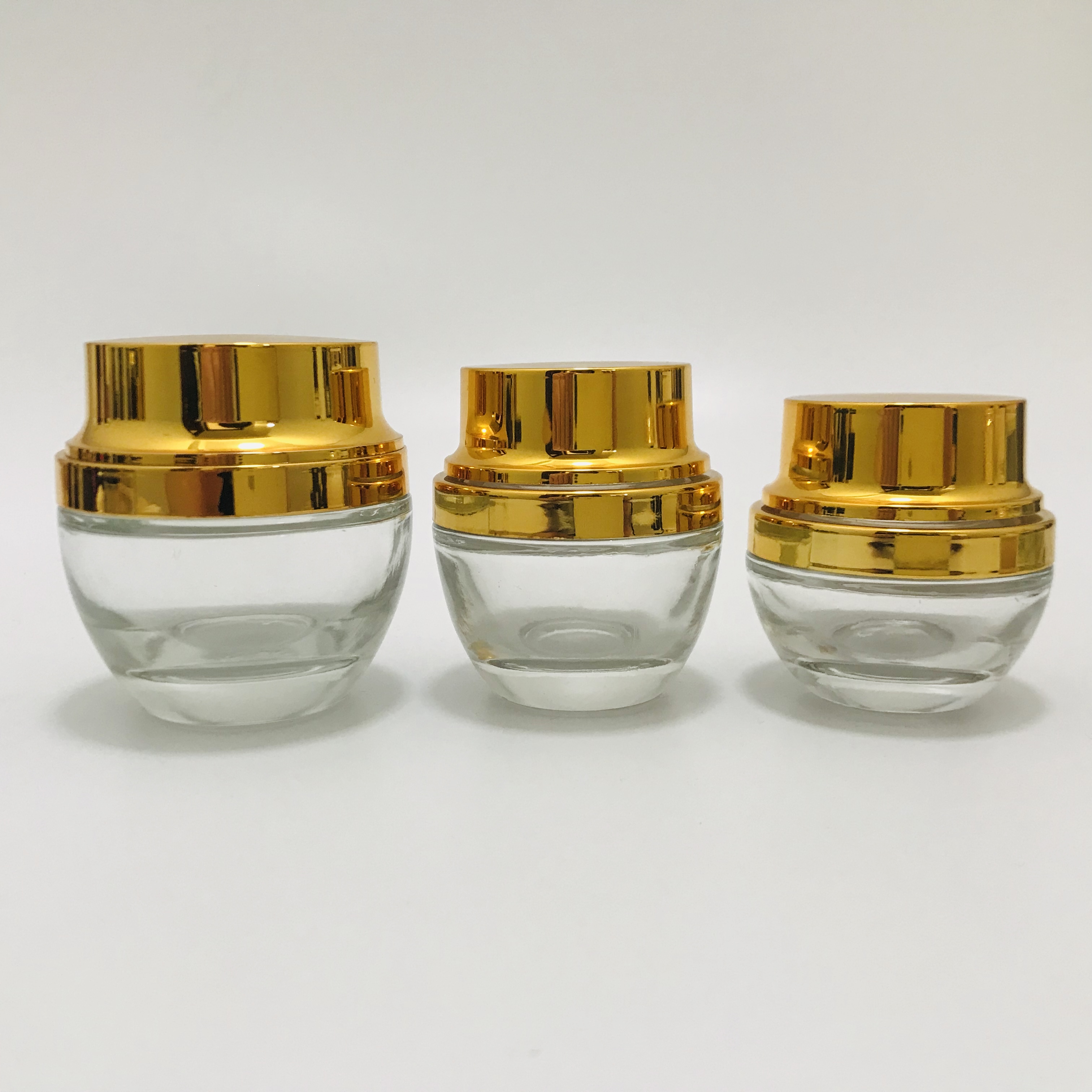 50g beauty care products wide mouth frosted clear green cream glass jars containers