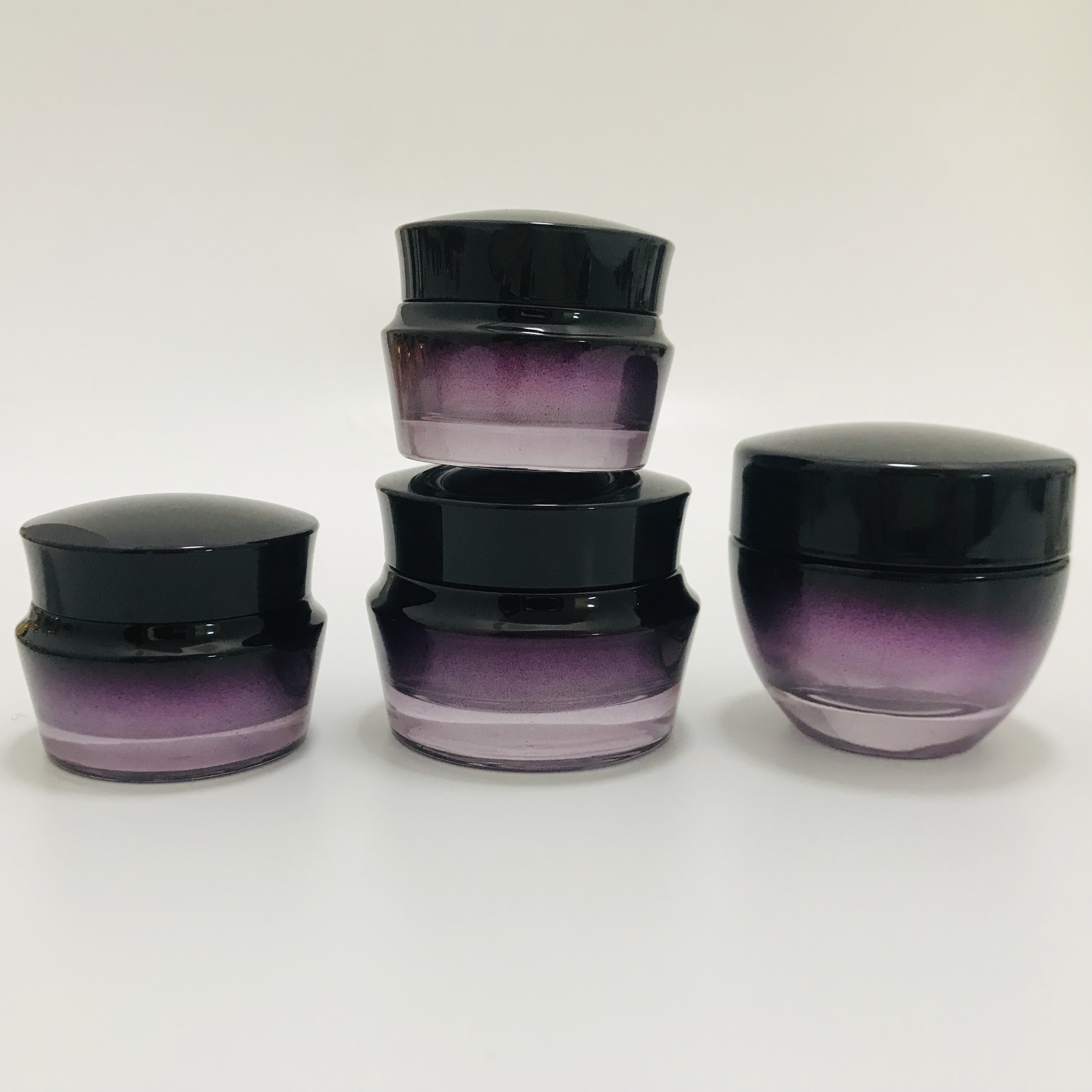 50g beauty care products wide mouth frosted clear green cream glass jars containers