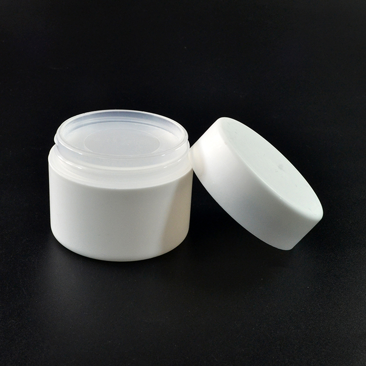 50g black double wall lotion face body cream plastic Cosmetic Jar with Screw Cap
