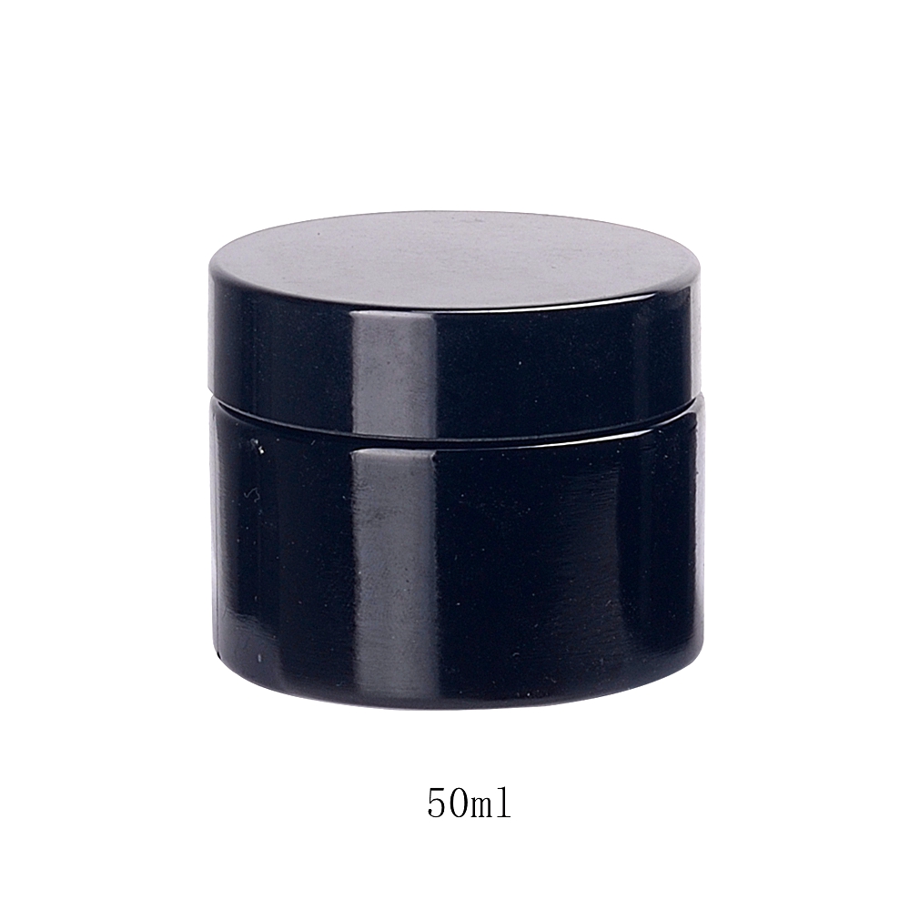 50g black glass jar cosmetic 50 ml empty glass jar for face cream