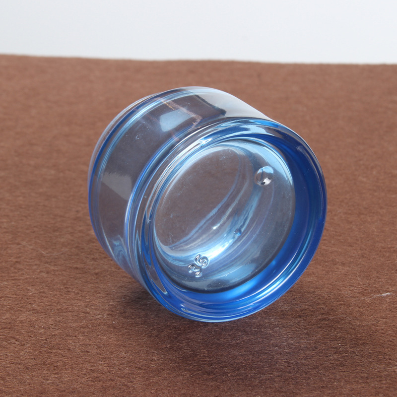 50g blue glass cream jar cosmetic mask packaging container with white plastic lid