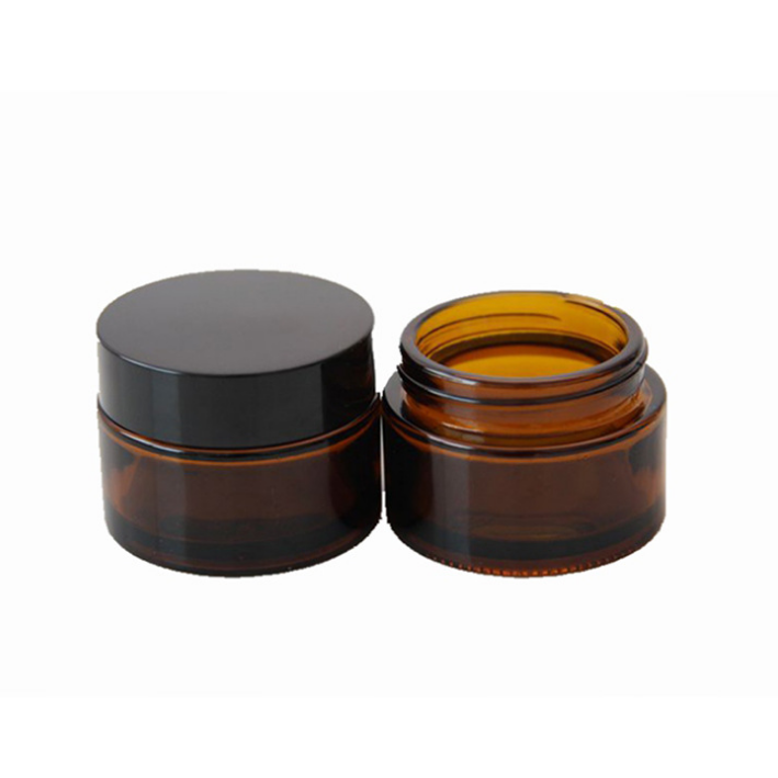 50g brown empty cosmetic cream glass jar with screw lid