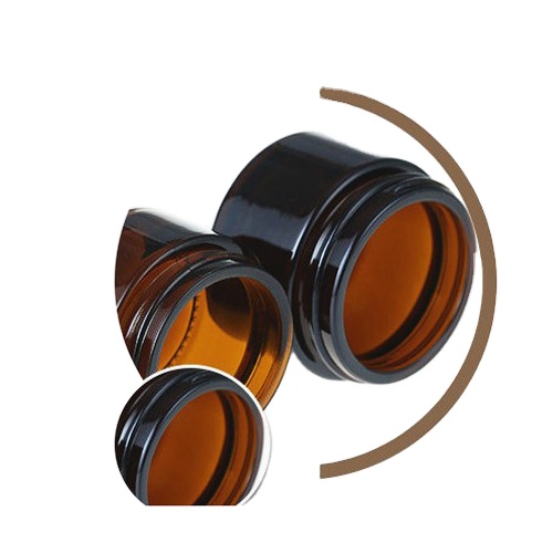 50g brown empty cosmetic cream glass jar with screw lid