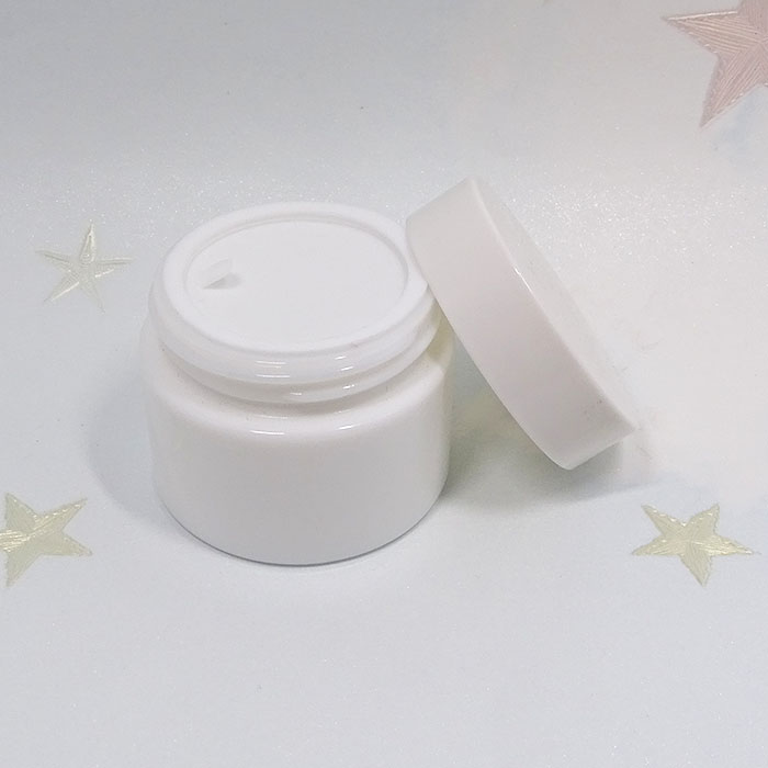 50g ceramic cosmetic packaging white opal round cream jar with white lids