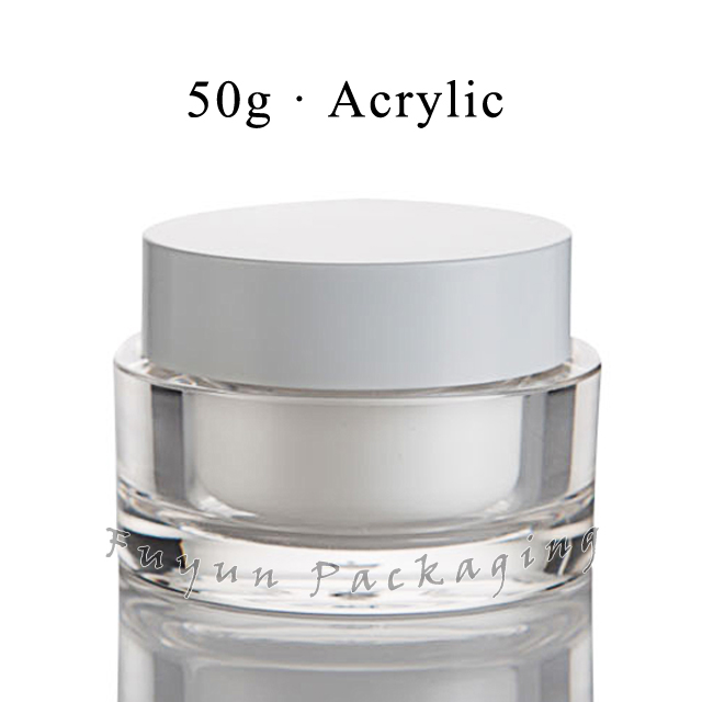 50g clear acrylic cream jar with screw lid