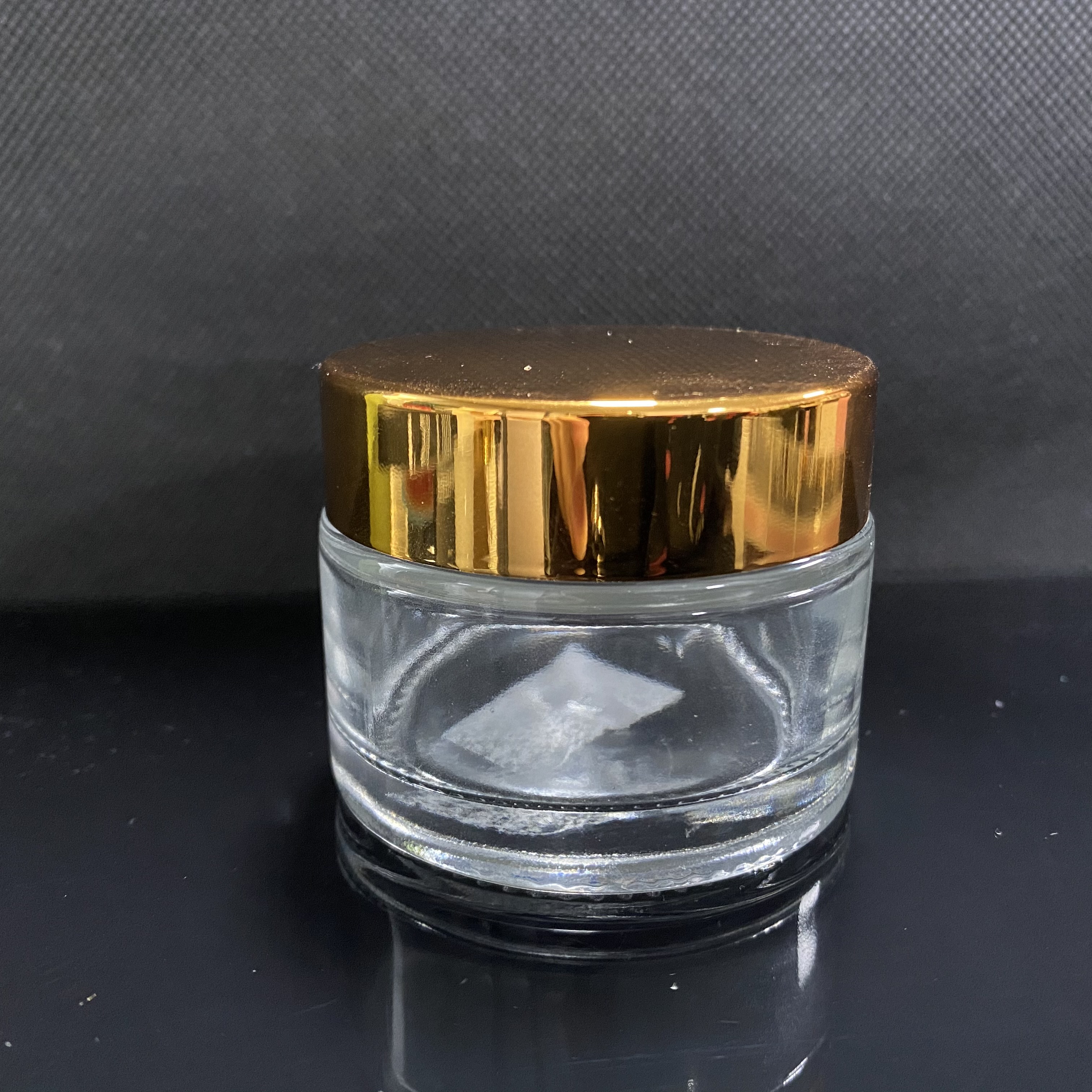 50g clear amber black glass jar cosmetics packaging face cream container glass cream jar with plastic lid