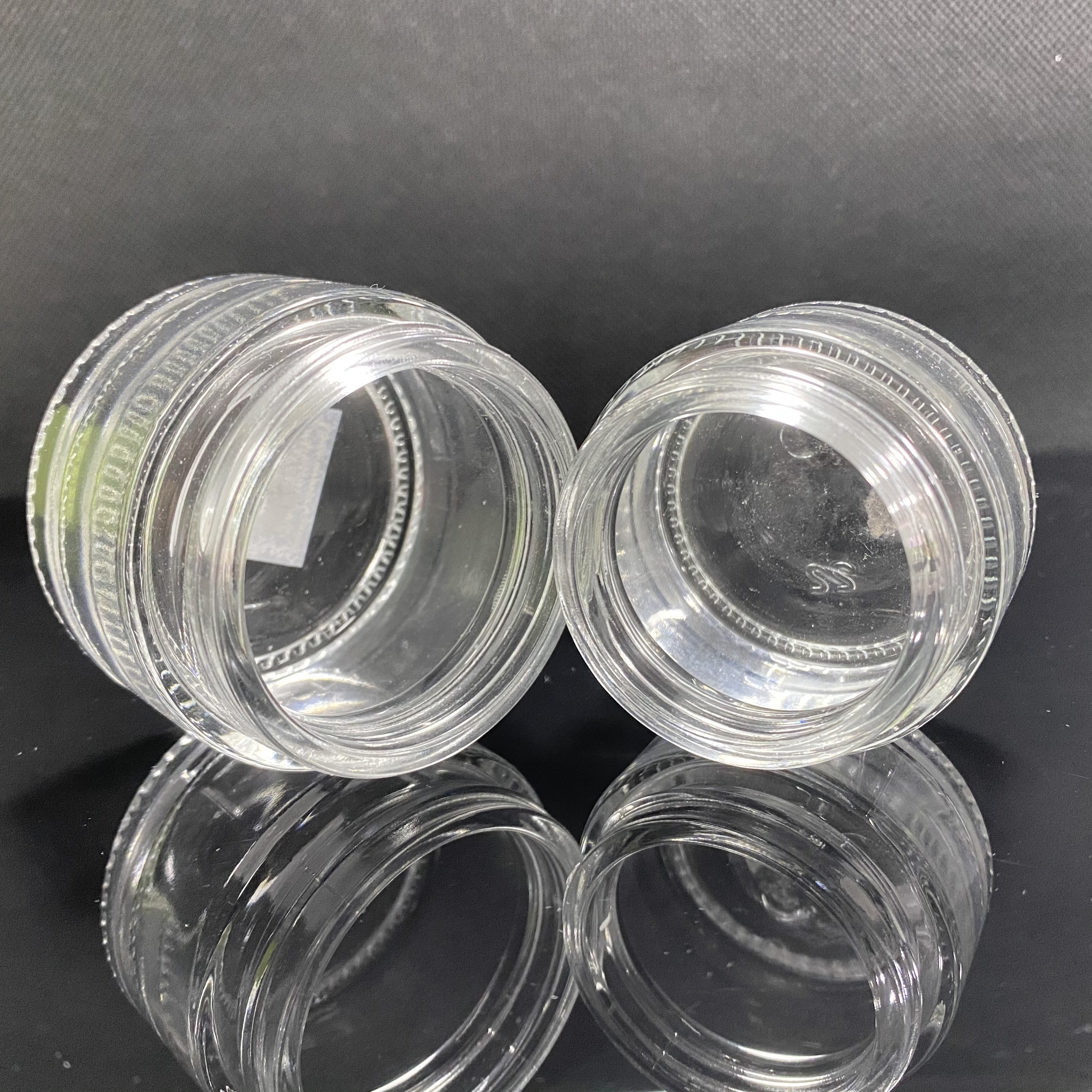 50g clear amber black glass jar cosmetics packaging face cream container glass cream jar with plastic lid