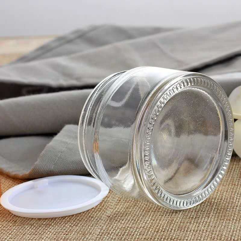 50g clear cosmetic glass jars with aluminum metal cap