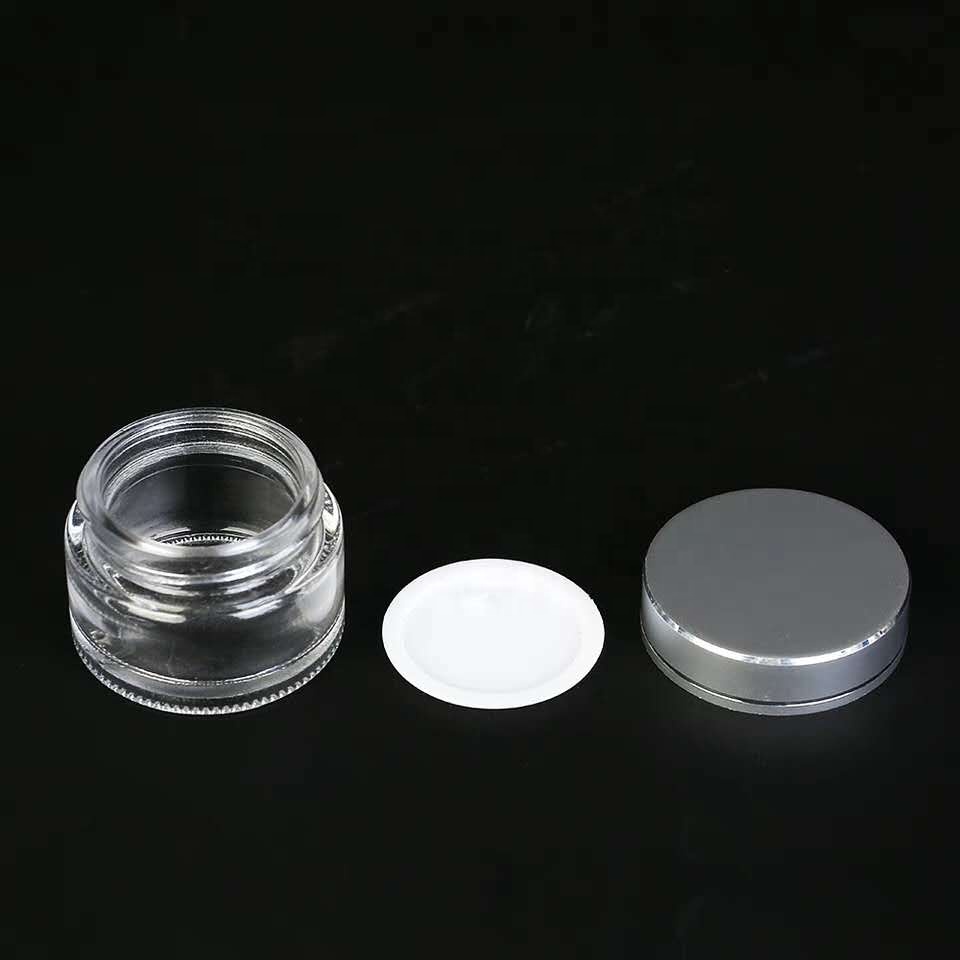50g clear cosmetic glass jars with aluminum metal cap