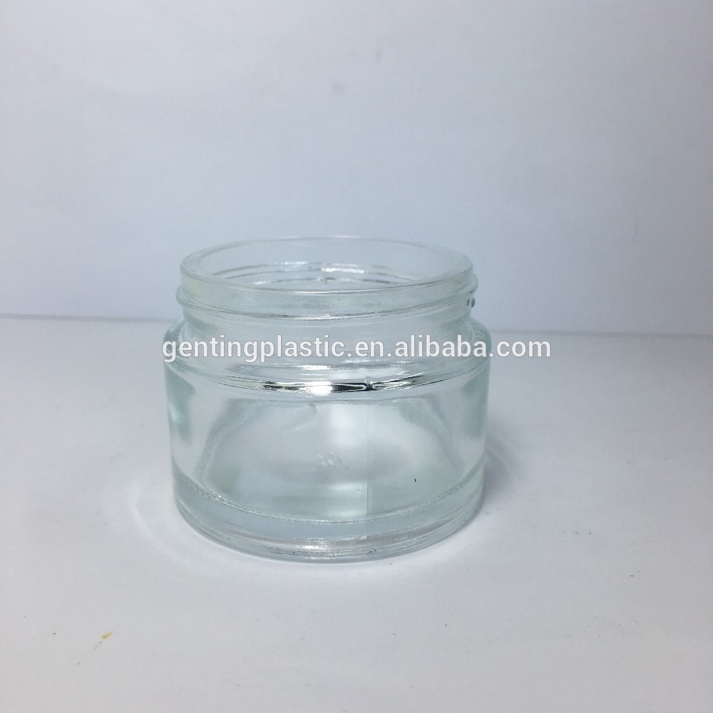 50g clear cosmetic glass jars with aluminum metal cap