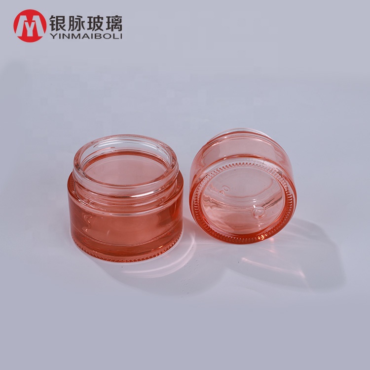 50g clear custom spraying rose gold empty glass face cream container cosmetic jars