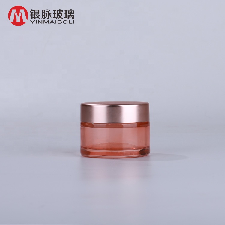 50g clear custom spraying rose gold empty glass face cream container cosmetic jars