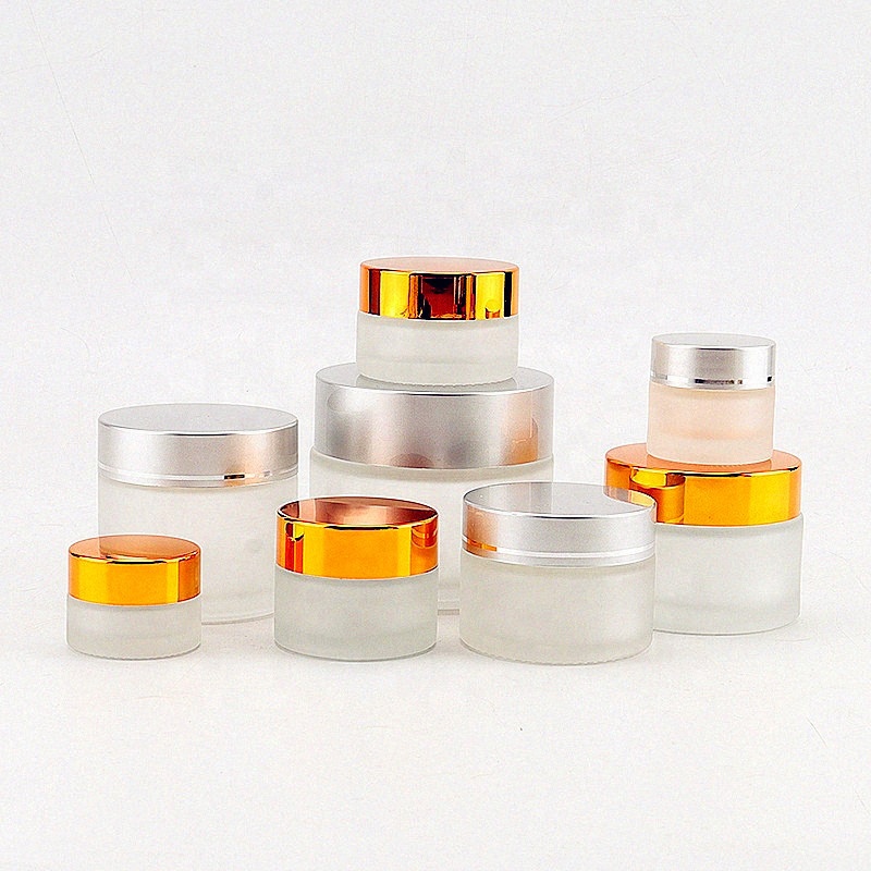 50g clear frosted empty cylindrical cream jar with lid container cream cosmetic packaging