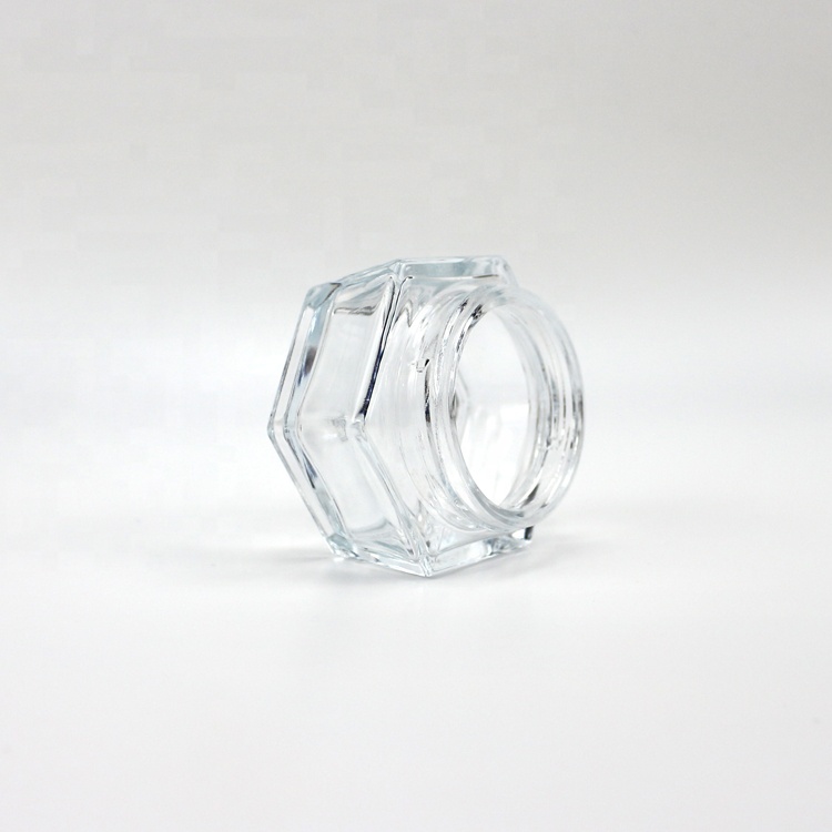 50g clear glass cream jar with silver cap