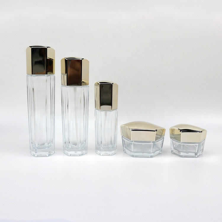 50g clear glass cream jar with silver cap