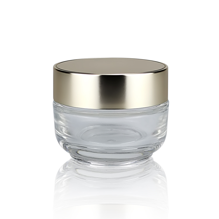 50g clear glass jar face cream jar with silver screw cap cosmetic glass jar glass bottle for cosmetic packaging