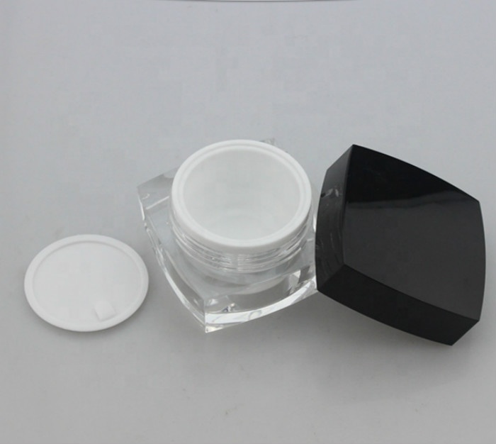 50g clear jar with black plastic lid skin care cream acrylic container