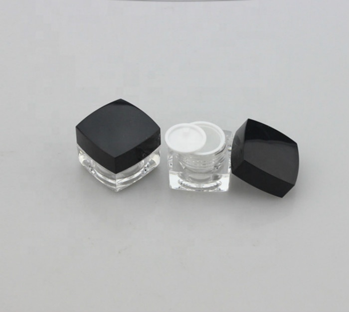 50g clear jar with black plastic lid skin care cream acrylic container