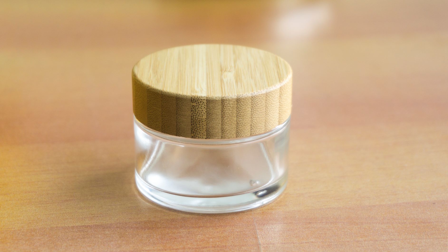 50g cosmetic bamboo lid glass jar, 50g face cream frost glass jar with bamboo lid