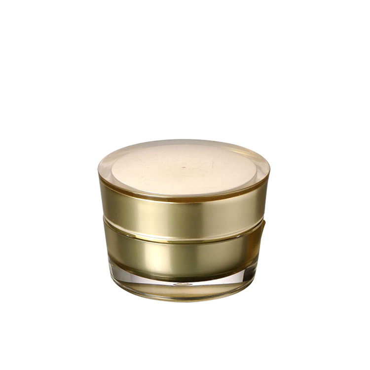 50g cosmetic cream packaging jar 15ml 30ml 50ml empty gold color acrylic face skin cream beauty container with screw lid