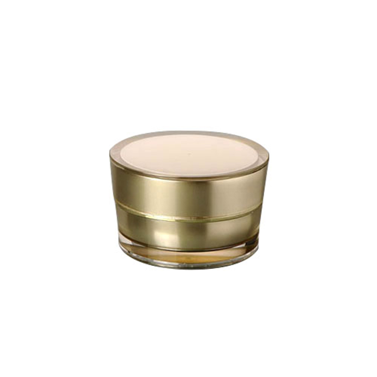 50g cosmetic cream packaging jar 15ml 30ml 50ml empty gold color acrylic face skin cream beauty container with screw lid