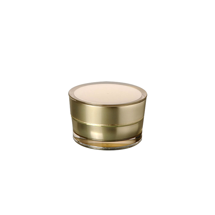 50g cosmetic cream packaging jar 15ml 30ml 50ml empty gold color acrylic face skin cream beauty container with screw lid