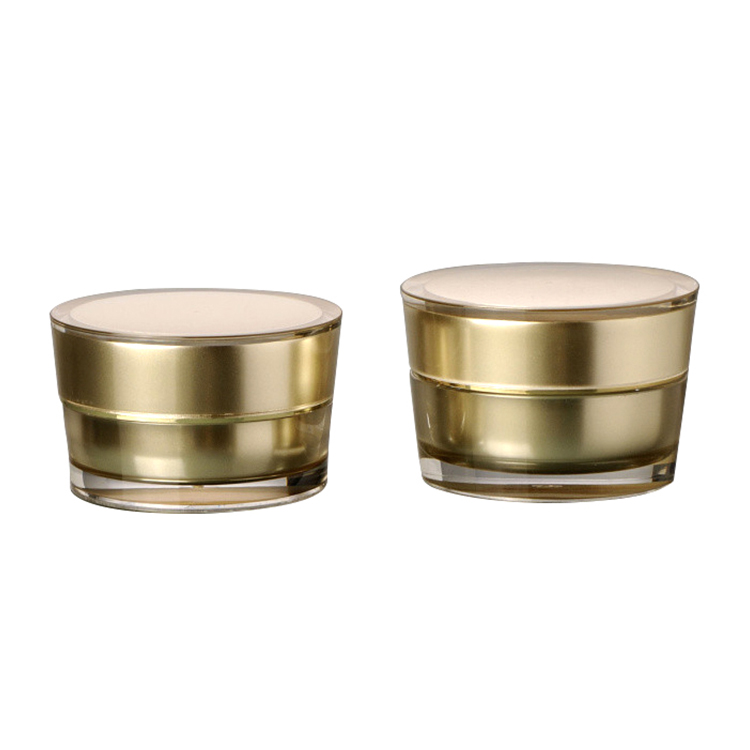 50g cosmetic cream packaging jar 15ml 30ml 50ml empty gold color acrylic face skin cream beauty container with screw lid
