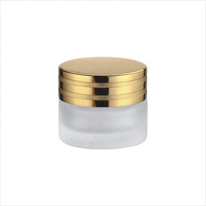 50g cosmetic packaging skin care face and body cream container frosted glass cream jar with 3D printing on cap 100g 200g