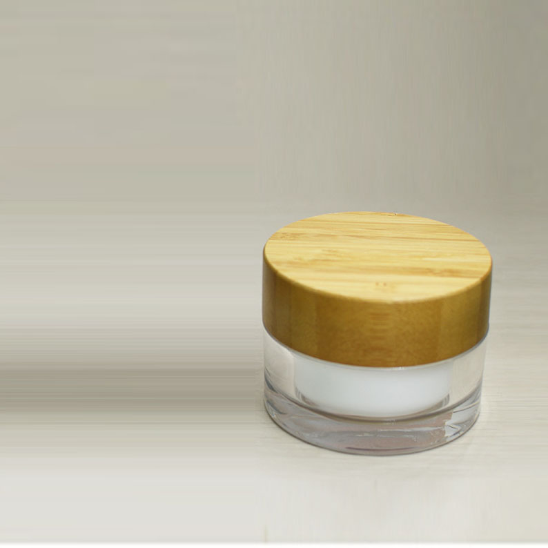 50g cosmetic plastic cream jar bamboo lid bottle acrylic mask bottle 50ml skin care packaging container custom label