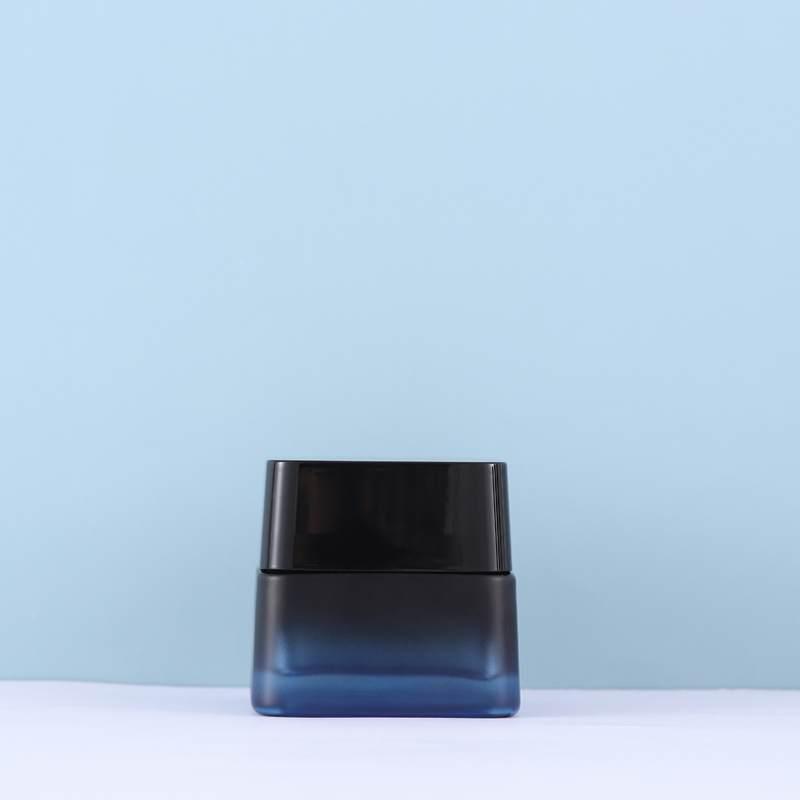 50g cream jar blue glass cosmetic jar 2 oz cosmetic jars and lids