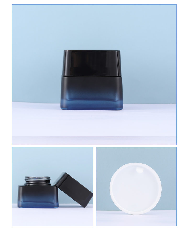 50g cream jar blue glass cosmetic jar 2 oz cosmetic jars and lids