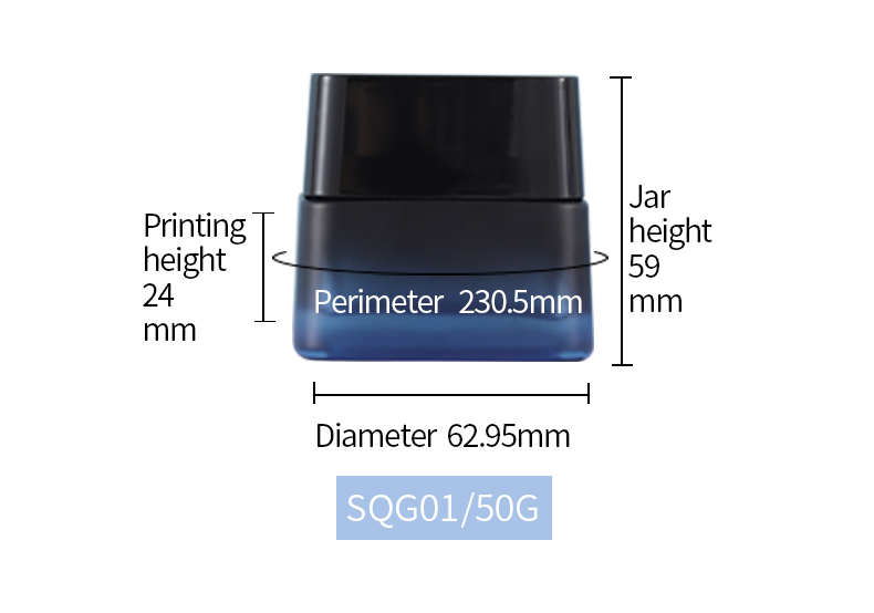 50g cream jar blue glass cosmetic jar 2 oz cosmetic jars and lids