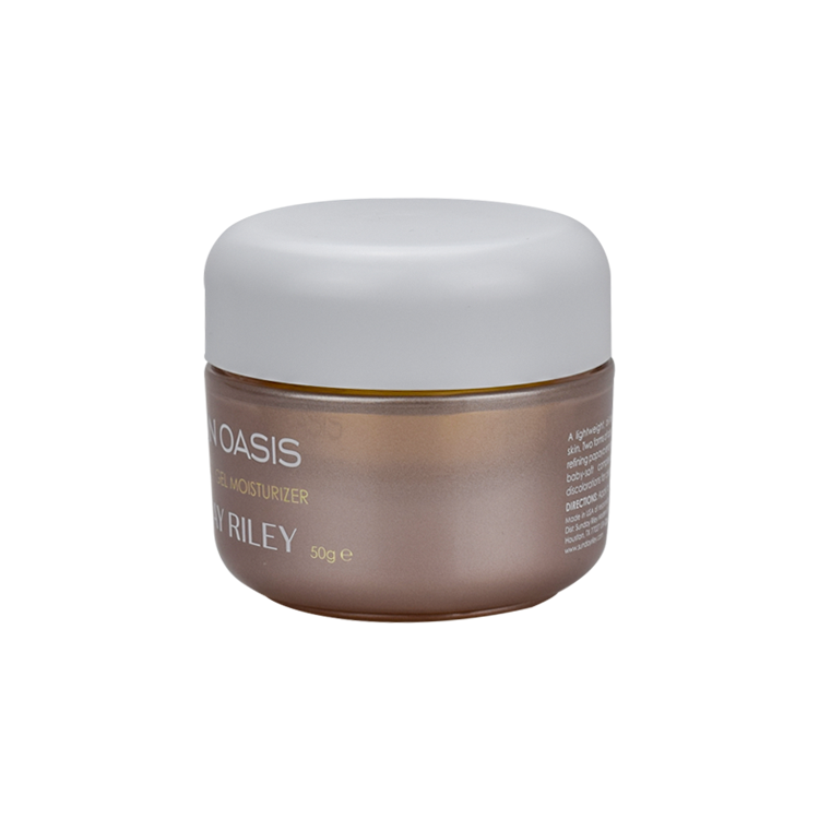 50g custom color pink empty thick double wall glass cream jar with cap