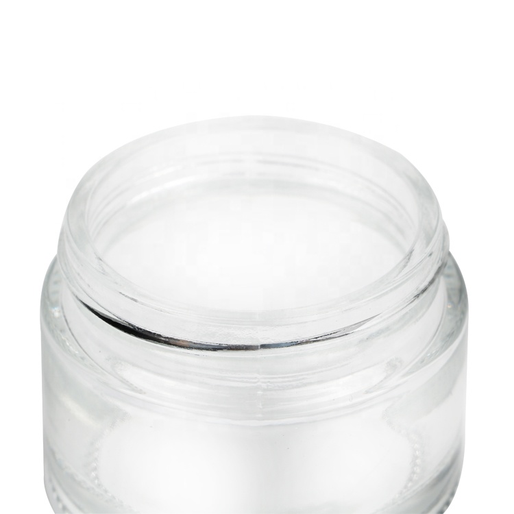 50g eco friendly empty fancy clear black lids round cosmetic glass facial cream jar for skincare