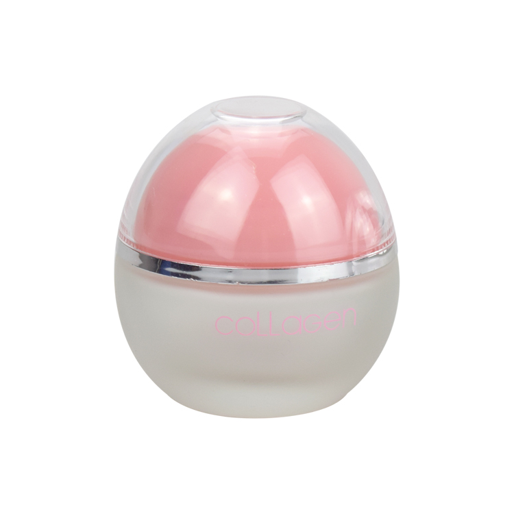 50g egg shape glass cosmetic jar round skin care cream frosted glass jar with acrylic cap