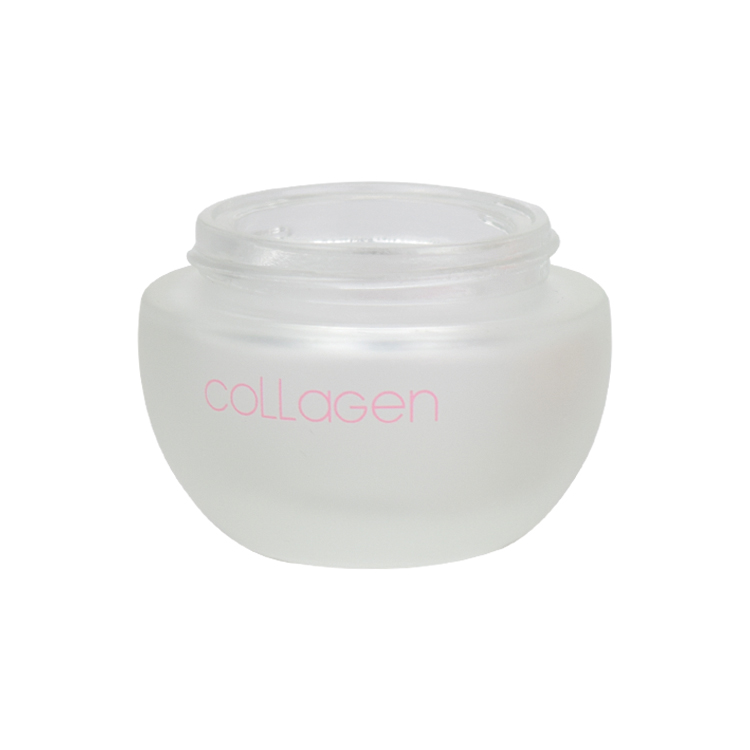 50g egg shape glass cosmetic jar round skin care cream frosted glass jar with acrylic cap