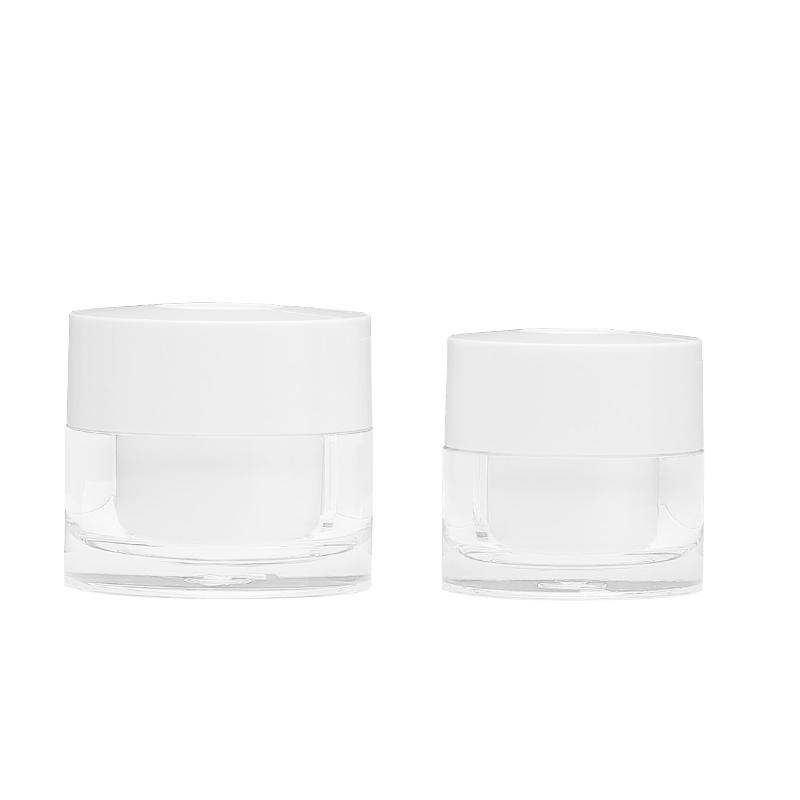 50g empty Double layer high quantity Acrylic cosmetic jar skin care cream plastic jars with spoon