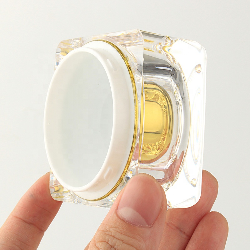 50g empty luxury gold container crystal acrylic cream jars and bottle for cosmetics