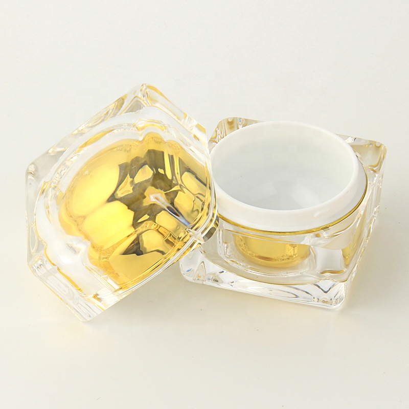50g empty luxury gold container crystal acrylic cream jars and bottle for cosmetics