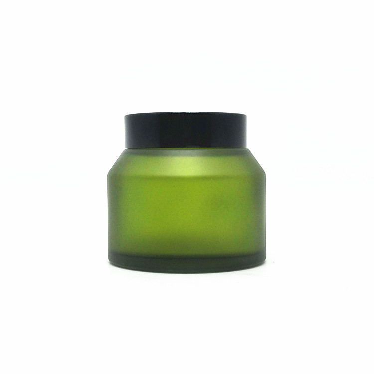 50g empty sleeping face cream packaging glass jar with black cap