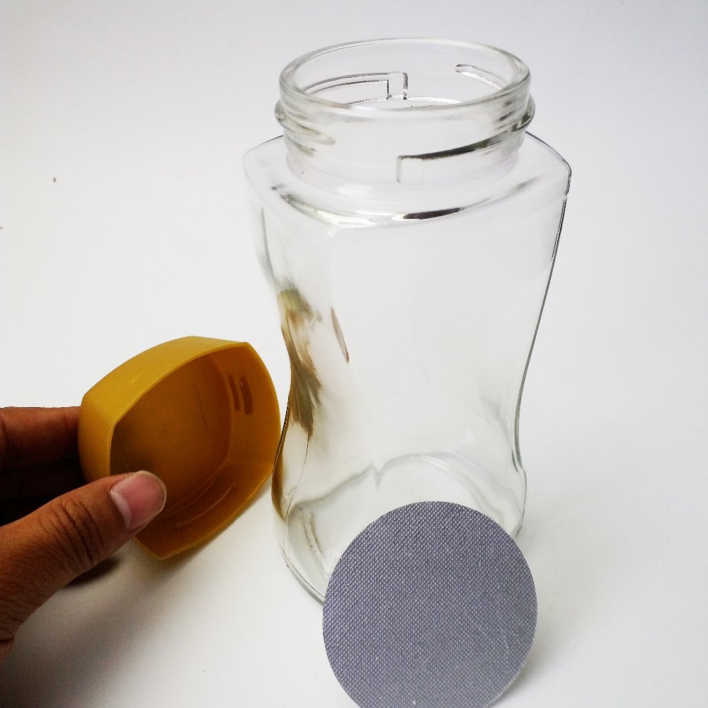 50g flint square wide mouth empty custom coffee glass jar with lid