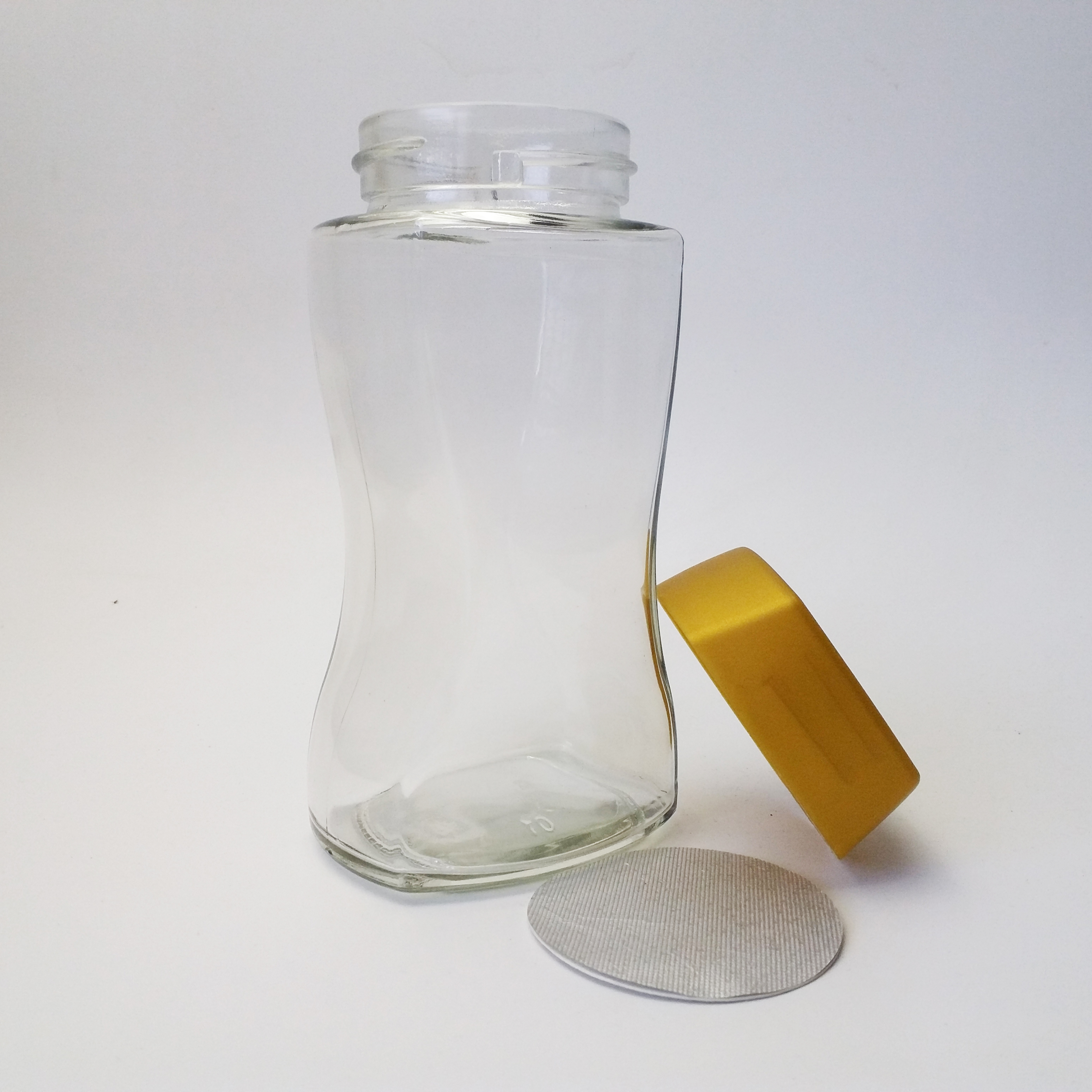 50g flint square wide mouth empty custom coffee glass jar with lid