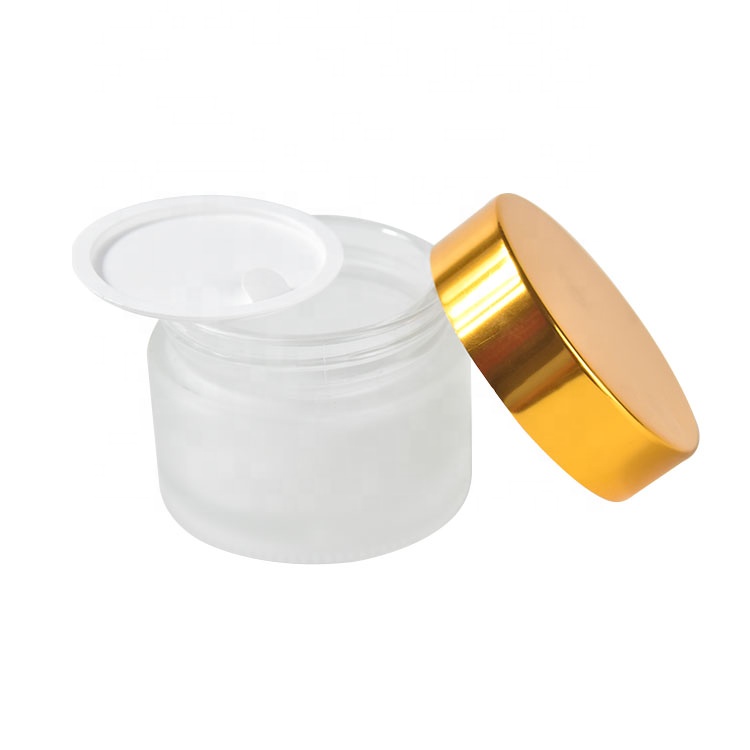 50g frosted cosmetic honey jar with inner lid
